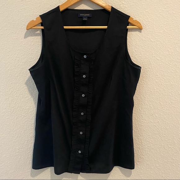 Banana Republic Black button down Sleeveless Top - Picture 1 of 3